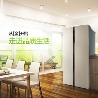 Midea/美的 对开门双开门智能家电家用冰箱节能风冷无霜大容量BCD-527WKM(ZG)芙蓉金