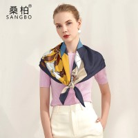 桑柏 丝巾送礼真丝长条围巾百搭春秋方巾时尚妈妈薄款洋气小女法式送礼90*90