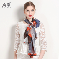 桑柏 桑蚕丝真丝人字纹大长巾丝巾春夏秋冬百搭