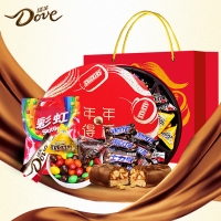德芙（Dove）巧克力糖果礼盒年年得福732g彩虹糖M豆混合零食大礼包春节日礼品福利活动企业团购定制