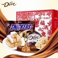 德芙（Dove）徐福记福满心意糖果巧克力礼盒士力架酥心糖沙琪玛巧克力组合1028g春节年货团购福利送礼