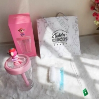 日本GERM泰迪联名款吸管搅拌水杯大容量女冷萃杯便携可爱高颜值少女470ML 泰迪火烈鸟萌趣吸管杯