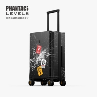 地平线8号周杰伦联名款设计行李箱旅行箱登机箱24英寸男女拉杆箱黑色LA-1667