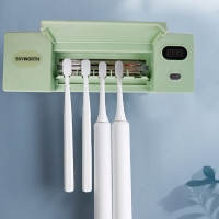 Skyworth创维 家庭牙刷消毒架免打孔牙刷消毒器紫外线洗漱杯架牙膏器吸壁式智能消毒 G401