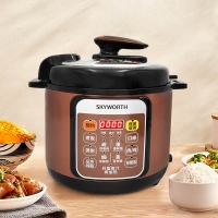 创维skyworth 家用智能电压力锅F95B 大容量5L压力煲 焦糖棕