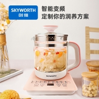 创维skyworth 养生壶S123 防溢茶壶高硼硅玻璃全自动家用触控式煮茶器 粉色1.5L