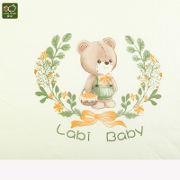 LABI BABY 拉比馨香抱被 新生婴儿产房夹薄棉空调包巾襁褓 灰绿90*90