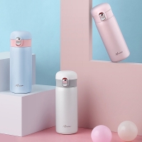 美的 (Midea)不锈钢保温杯350ml便携水杯316不锈钢可爱情侣学生 男女杯子少女粉CJ35W101