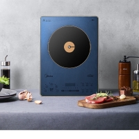 美的 (Midea)电磁炉变频定温一体面板4D防水精确温控2200W家用SCL2207A低温烹饪进口面板恒温 军绿色