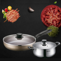 苏泊尔（SUPOR）温馨之家优选两件套VTP1705T 不粘锅炒锅家用炖锅