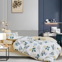 路易卡罗 纯棉活性印花四件套 200x230cm简约现代风四件套床上用品【一览芳华】