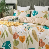 路易卡罗 典雅纯棉四件套 200x230cm简约现代风四件套床上用品【窗前叶语】