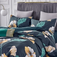 路易卡罗 长绒棉印花四件套 200x230cm简约现代风四件套床上用品【秋日私语】