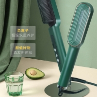 K-SKIN 金稻负离子直发梳卷发棒两用内扣不伤发 电梳子夹板家用神器直板夹 KD380K绿色 红色