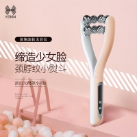 K-SKIN 金稻射频滚轮美容仪脸部按摩器微电流小 V脸提拉双下巴紧致美颈仪 KD907S双面立体塑粉色