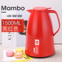 爱慕莎(EMSA)保温壶保温水壶家用大容量热水瓶玻璃内胆暖水壶1.5L 亮红色