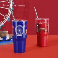 比得兔（Peter Rabbit）杯子大容量办公室车载吸管杯冰霸可乐吸管杯冰霸不锈钢杯