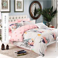 天琴邂逅花开时韵贵妃绒全棉纯棉 床上用 品四件套