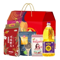 中粮福临门 中粮福临门唯粹福小厨大礼包F型 米面粮油杂粮礼盒节日团购3340g+1.45L