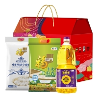 中粮福临门 中粮福临门唯粹福小厨大礼包C型 米面粮油杂粮礼盒节日团购5kg+1.45L