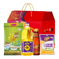 中粮福临门 中粮福临门唯粹福小厨大礼包E型 米面粮油杂粮礼盒节日团购2905g+1700ml