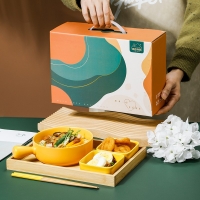 达期色釉陶瓷单柄碗一人食伴手礼厨师盖泡面碗（礼盒装） 961ml