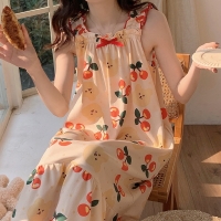 夏季女士新款长款睡裙卡通宽松少女连衣裙休闲家居服睡衣女可外穿