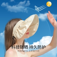 夏季防晒遮阳帽女士户外大帽檐防紫外线空顶帽百搭贝壳帽子