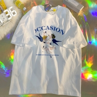 220克重磅纯棉短袖t恤女夏季2023年新款正肩半袖美式复古上衣