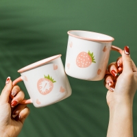 达期 小草莓ins风色釉陶瓷马克杯网红水杯伴手礼