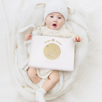 拉比 新生志斜衿三角连体衣男女宝宝三角连体衣新生儿纯棉睡衣婴儿