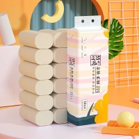 竹叶情卷纸家用迷你本色小卷纸整提无芯卷纸不漂白卷筒纸巾家庭装