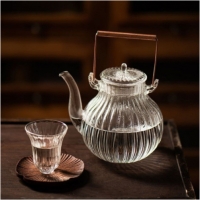 日式菊瓣纹耐热玻璃茶壶 凉水壶耐热玻璃杯大容量家用办公夏日凉白开水壶
