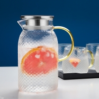 锤纹龙鳞玻璃冷水壶 凉水壶耐热玻璃杯大容量家用办公夏日凉白开水壶