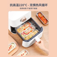 空气炸锅锡纸盒烧烤一次性餐盒餐具烤箱铝箔锡纸空气炸锅方形锡盘25个