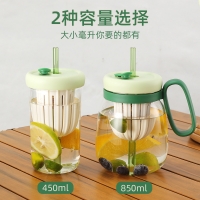 小清新ins风玻璃杯高颜值随手杯学生户外便携防摔耐高温吸管杯