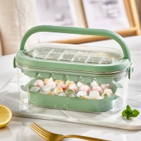 冰块模具按压硅胶冰格【软底款】清新绿2层套装(54粒冰块)1层套装(28粒冰块)